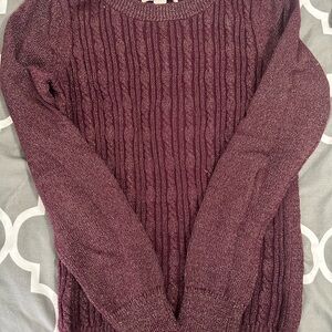 Women's Burgundy and gold glitter Sweater